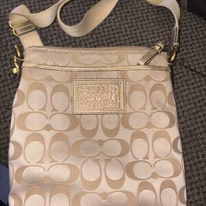 Coach Beige Signature Crossbody Bag